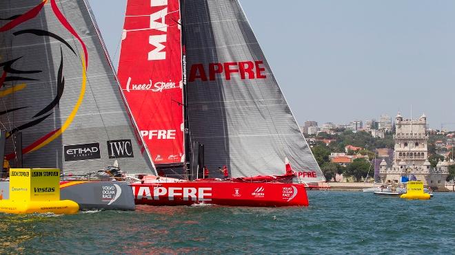 Abu Dhabi Ocean Racing was beaten into second place by only 10 feet by the winners, Spanish Team MAPFRE - Volvo Ocean Race 2014-15 ©  Ian Roman / Abu Dhabi Ocean Racing